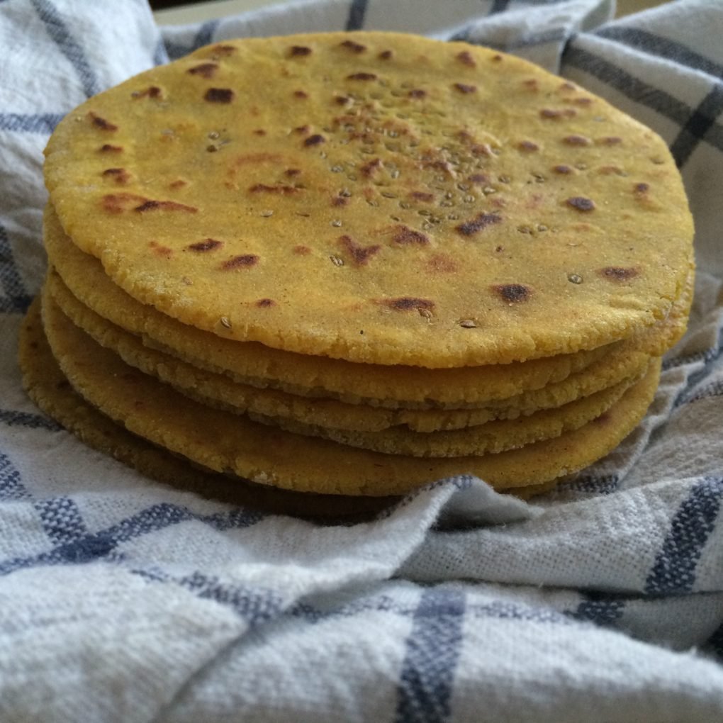 Ajwaini Makki Ki Roti (Maize Flour flatbread With Carom Seeds)