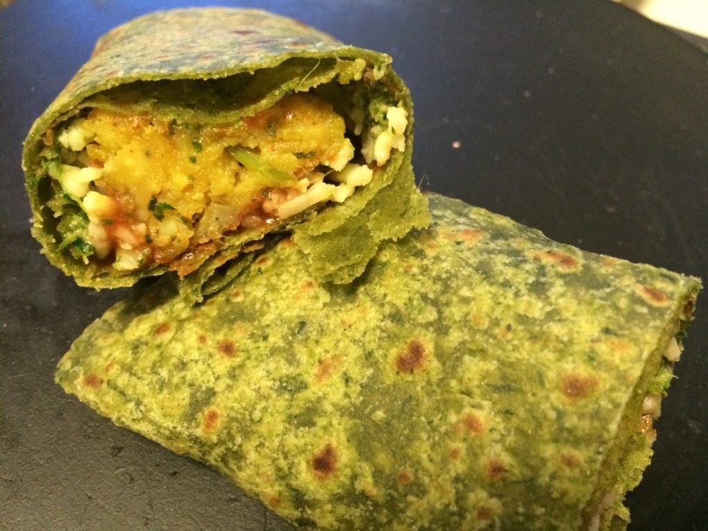 Palak Aloo Paneer Rolls Wrap