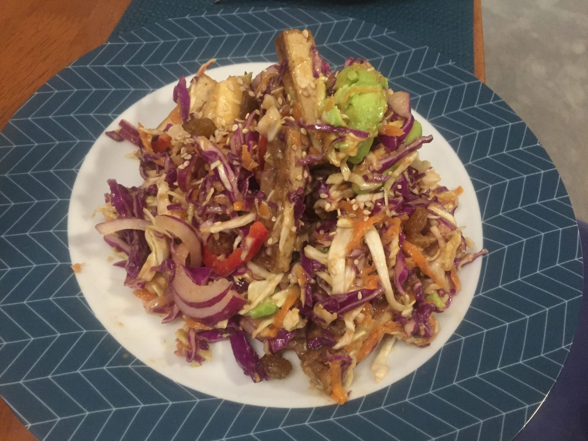 Red Cabbage Salad With Peanut Butter Dressing