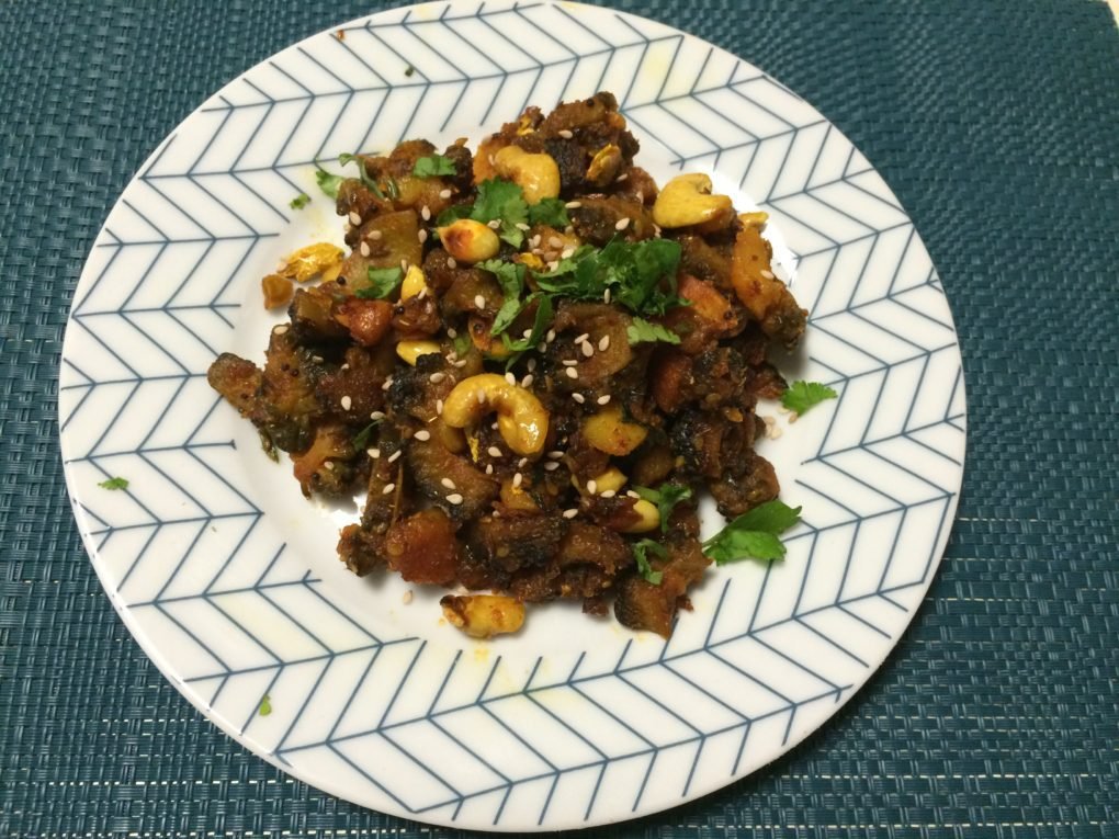 Kaju Karela Nu Shak (Bitter Gourd Cashewnut Strir Fry)