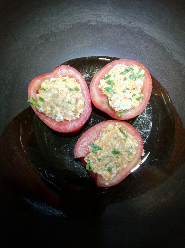 Stuffed Tomatoes Tava Sabji
