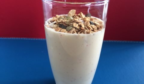 Banana, Peach, Apricot Smoothie With Muesli