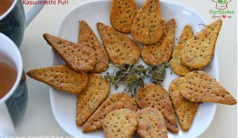 Baked Whole Wheat, Oats Kasurimethi Puri/ Baked Whole wheat, Oats Dried Fenugreek Leaves Cracker