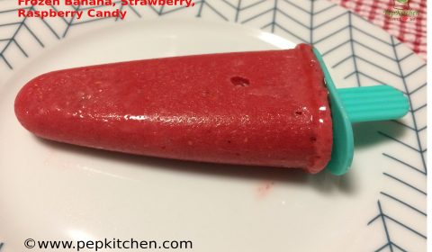 Frozen banana strawberry raspberry candy