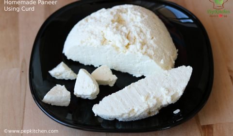 Homemade paneer using curd