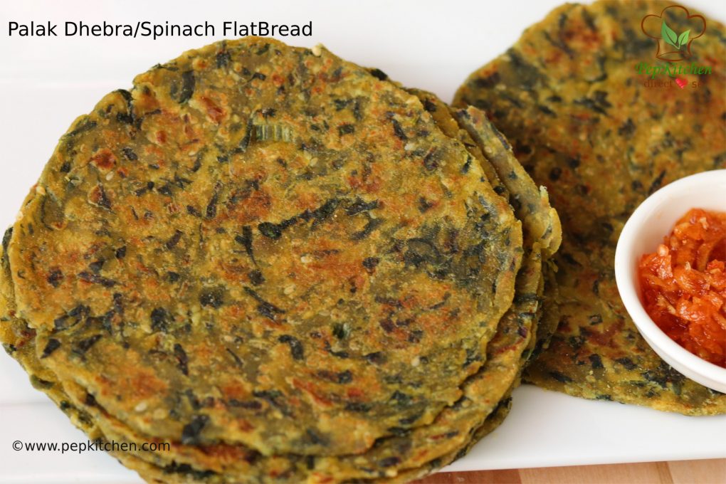 Palak Dhebra / Spinach flatbread