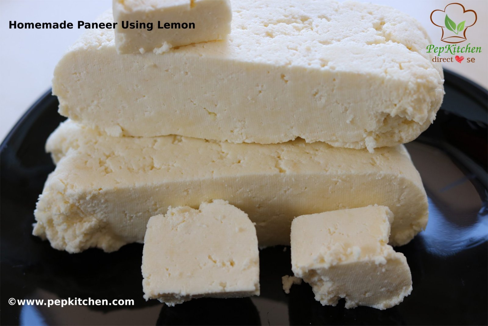 Homemade paneer using lemon