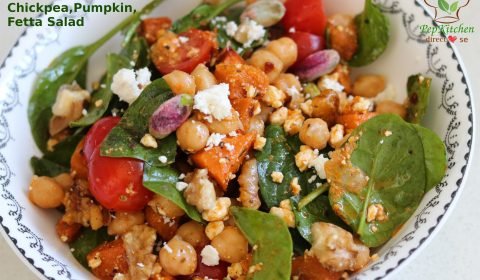 Chickpea pumpkin fetta salad