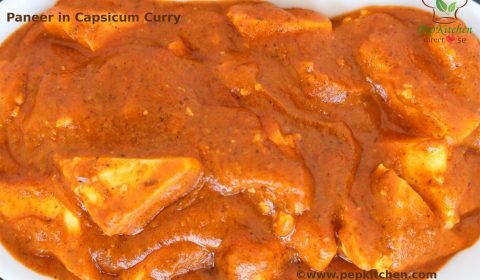 Paneer in capsicum curry