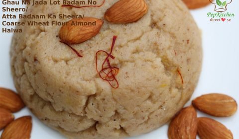 Ghau Na Jada Lot Badam No Sheero/ Atta Badaam Ka Sheera / Coarse Wheat FLour Almond Halwa