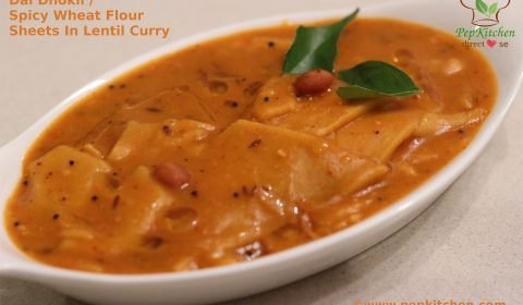 Dal Dhokli / Spicy Wheat Flour Sheets In Lentil Curry