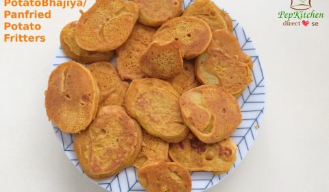 Less Oil Potato Bhajiya/ Pan fried Potato Fritters