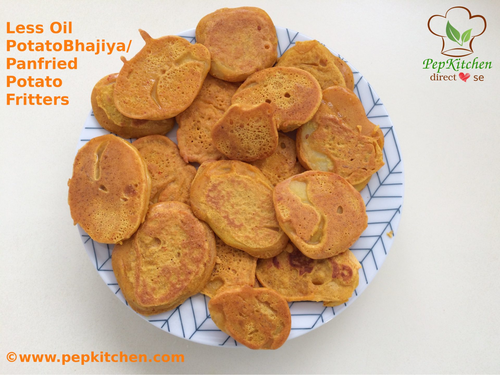 Less Oil Potato Bhajiya/ Pan fried Potato Fritters