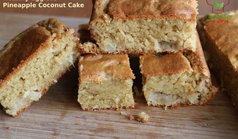 Healthy Eggless Pineaapple Coconut Cake