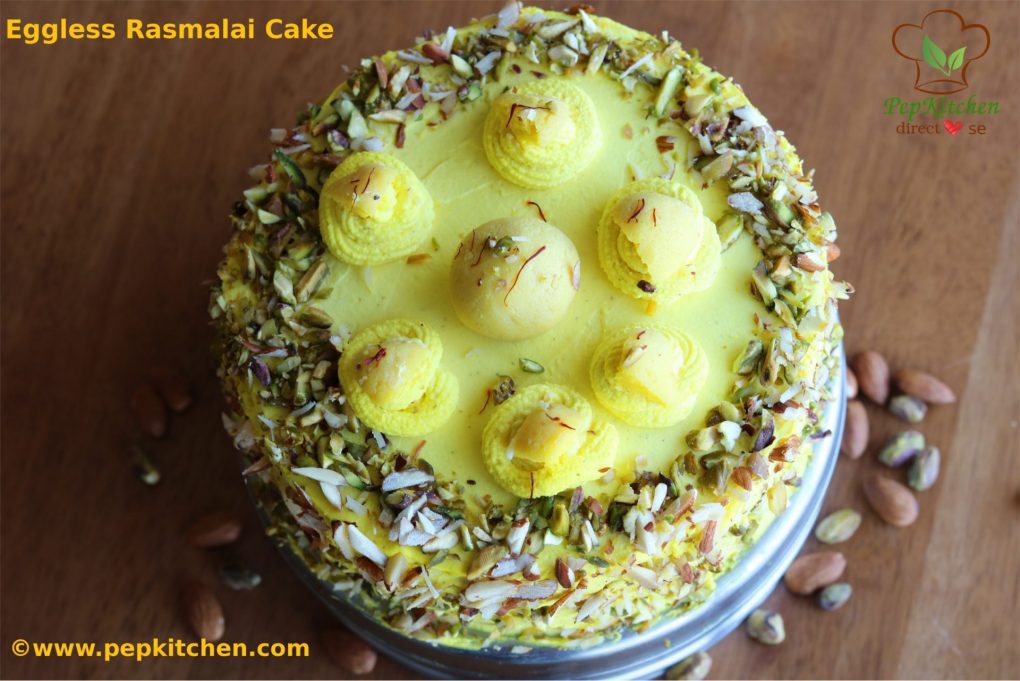Eggless Rasmalai Cake