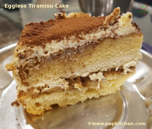 Eggless Tiramisu Cake