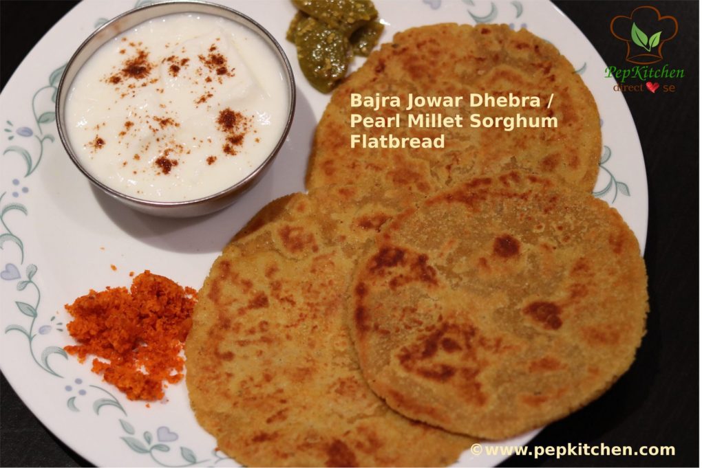 Bajra Jowar Dhebra / Pearl Millet Sorghum Flatbread