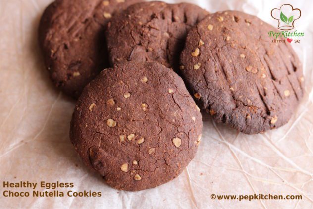 Healthy Eggless Choco Nutella Cookies