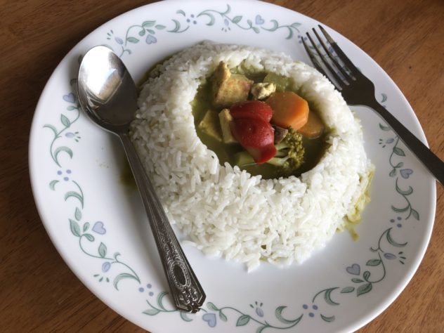 Vegetarian Thai Green Curry With Jasmine Rice