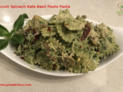 Broccoli Spinach Kale Basil Pesto Pasta