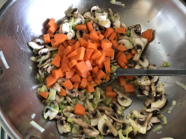 Mushroom Spinach Carrot Leek Risotto