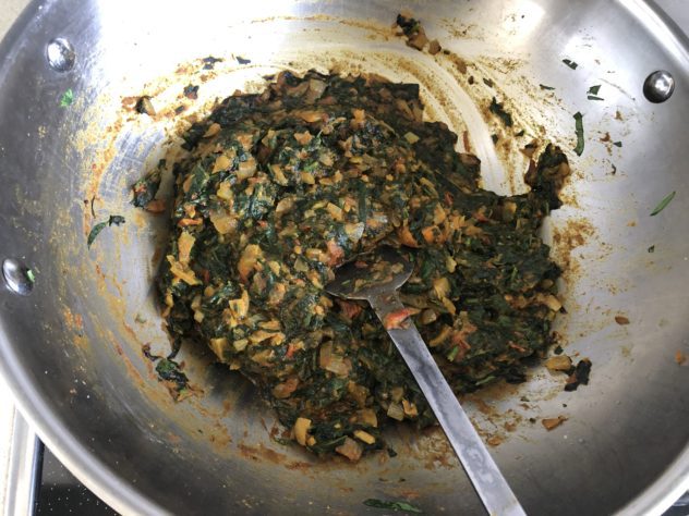 Palak Ni Bhaji Nu Shaak (Spiced Stir Fried Spinach)
